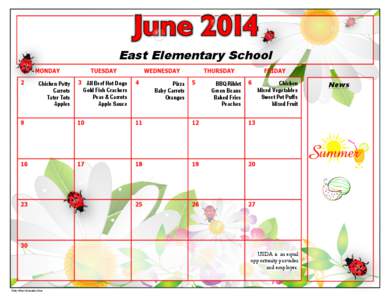 East Elementary School Chicken Patty Carrots Tater Tots Apples