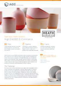 Case Study: Heath Ceramics  High End B2C E-Commerce Filters Customized filter features, for example sorting products by color family that