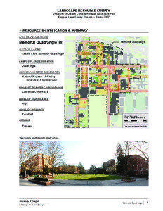 LANDSCAPE RESOURCE SURVEY University of Oregon Campus Heritage Landscape Plan Eugene, Lane County, Oregon • Spring 2007