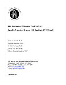 Political economy / FairTax / Economics / Computable general equilibrium / Consumption tax / Tax / Flat tax / John Linder / Sales tax / Tax reform / Macroeconomics / Public economics