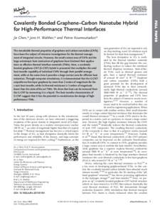 Covalently Bonded Graphene&#x02013;Carbon Nanotube Hybrid for High&#x02010;Performance Thermal Interfaces