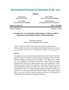 International Journal of Education & the Arts