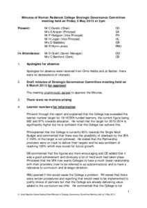 Minutes of Norton Radstock College Governing Body Meeting