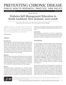 VOLUME 8: NO. 2, A42  MARCH 2011 ORIGINAL RESEARCH  Diabetes Self-Management Education in