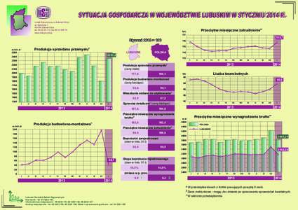 SYTUACJA GOSPODARCZA W WOJEWÓDZTWIE LUBUSKIM W STYCZNIU 2014 R. Urząd Statystyczny w Zielonej Górze ul. Spokojna 1, Zielona Góra tel, faxwww.stat.gov.pl/zg