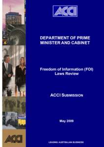 DEPARTMENT OF PRIME MINISTER AND CABINET Freedom of Information (FOI) Laws Review
