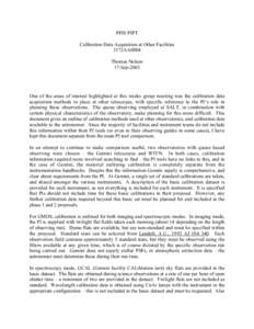 PFIS PIPT Calibration Data Acquisition at Other Facilities 3172AA0004 Thomas Nelson 17-Sep-2003