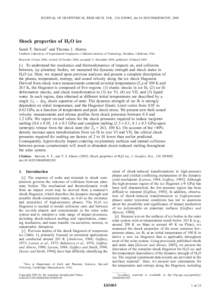 JOURNAL OF GEOPHYSICAL RESEARCH, VOL. 110, E03005, doi:[removed]2004JE002305, 2005  Shock properties of H2O ice Sarah T. Stewart1 and Thomas J. Ahrens Lindhurst Laboratory of Experimental Geophysics, California Institute 