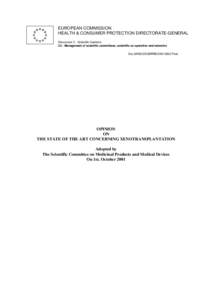 EUROPEAN COMMISSION HEALTH & CONSUMER PROTECTION DIRECTORATE-GENERAL Directorate C - Scientific Opinions C2 - Management of scientific committees; scientific co-operation and networks Doc.SANCO/SCMPMD[removed]Final