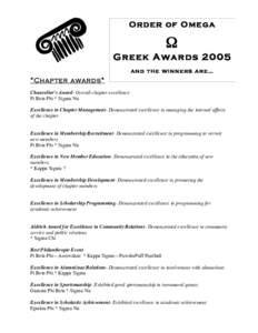 Order of Omega  Ω Greek Awardsand the winners are…