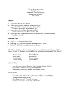 Public housing / Government / Meetings / Minutes / Parliamentary procedure