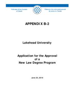 i  APPENDIX B-2 Lakehead University