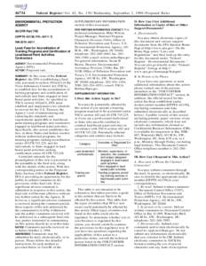 [removed]Federal Register / Vol. 63, No[removed]Wednesday, September 2, [removed]Proposed Rules ENVIRONMENTAL PROTECTION AGENCY