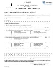 SYNAGIS® New Hampshire Medicaid Prior Authorization Request Form New Hampshire  Fax: [removed]