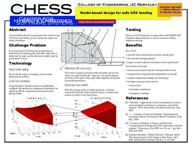 Model-based design for safe UAV landing  Jonathan Sprinkle J. Mikael Eklund S. Shankar Sastry