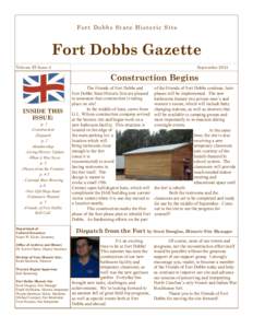 Fort Dobbs State Historic Site  Fort Dobbs Gazette September[removed]Volume XI Issue 3