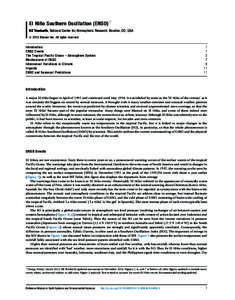 Atmospheric dynamics / Physical oceanography / Climatology / El Niño-Southern Oscillation / Teleconnection / Sea surface temperature / Atmospheric circulation / Jet stream / Intertropical Convergence Zone / Atmospheric sciences / Meteorology / Tropical meteorology