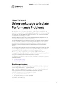 Using vmkusage to Isolate Performance Problems