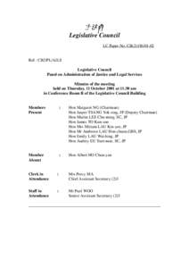 立法會 Legislative Council LC Paper No. CB[removed]Ref : CB2/PL/AJLS Legislative Council