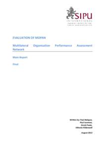 EVALUATION OF MOPAN Multilateral Network Organisation