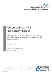 Chronic obstructive pulmonary disease Management of chronic obstructive pulmonary