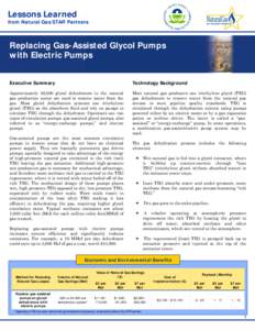 Replacing Gas-Assisted Glycol Pumps with Electric Pumps