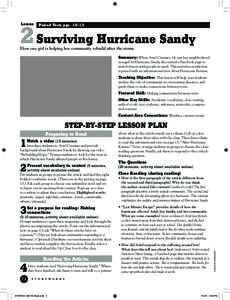 Lesson  2 Surviving Hurricane Sandy Paired Texts pgs[removed]How one girl is helping her community rebuild after the storm