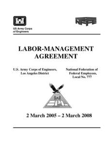 US Army Corps of Engineers LABOR-MANAGEMENT AGREEMENT U.S. Army Corps of Engineers,