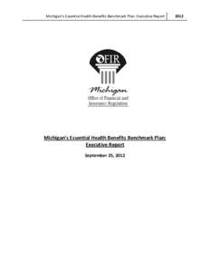 Michigan’s Essential Health Benefits Benchmark Plan: Executive Report