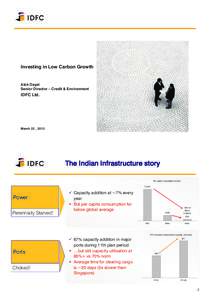 Investing in Low Carbon Growth  Alok Dayal Senior Director – Credit & Environment  IDFC Ltd.