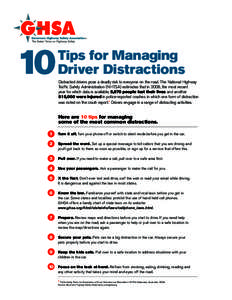 ®  10 Tips for Managing Driver Distractions