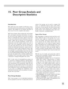 Financial Soundness Indicators: Compilation Guide -- Chapter 15. Peer Group Analysis and Descriptive Statistics; April 4, 2006