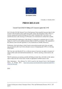 [removed]PR - General Court of the EU Ruling on EU measures against the LTTE
