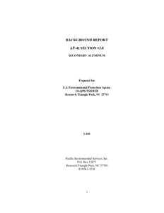 AP[removed]Final Background Document for Secondary Aluminum