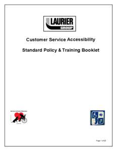 Customer Service Accessibility Standard Policy & Training Booklet Page 1 of 23  INDEX