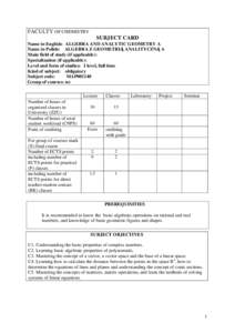 Abstract algebra / Vector space / Matrix / System of linear equations / Determinant / Complex number / Polynomial / Linear combination / Linear map / Algebra / Mathematics / Linear algebra