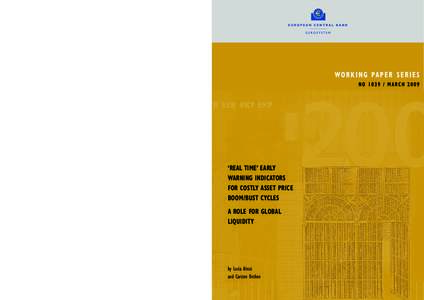 'Real Time' early warning indicators for costly asset price boom/bust cycles: a role for global liquidity