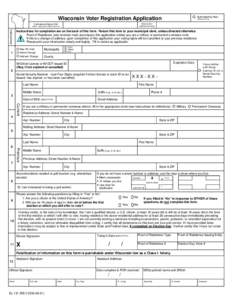 Submitted by Mail  Wisconsin Voter Registration Application (HINDI - sequential #) (Official Use Only)  Instructions