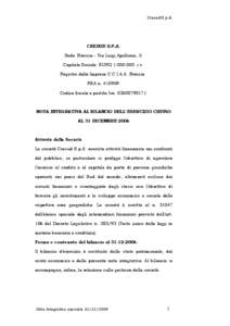 Cresud S.p.A.  CRESUD S.P.A. Sede: Brescia - Via Luigi Apollonio, 5 Capitale Sociale: EURO[removed]i.v. Registro delle Imprese C.C.I.A.A. Brescia