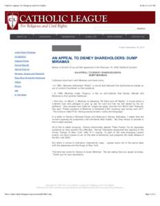 Catholic League: For Religious and Civil Rights[removed]:27 PM Friday September 16, 2011 Latest News Releases