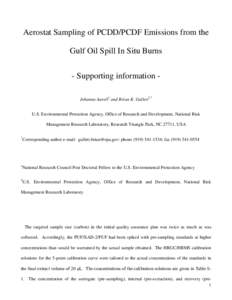 Aerostat Sampling of PCDD/PCDF Emissions from the Gulf Oil Spill In Situ Burns, Supporting information