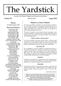 The Yardstick Journal of the British Weights and Measures Association Number 50  August 2012