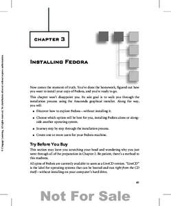 © Cengage Learning. All rights reserved. No distribution allowed without express authorization.  chapter 3 Installing Fedora