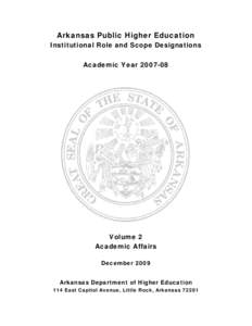 REVIEW OF INSTITUTIONAL ROLE AND SCOPE DESIGNATIONS