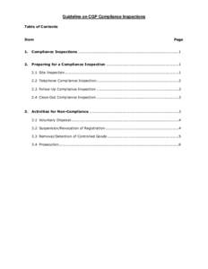 Guideline on CGP Compliance Inspections Table of Contents Item  Page