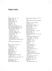 Subject Index  a adiabatic compression 326 adiabatic gas law 95 adiabatic invariant 34