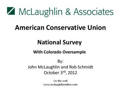 American Conservative Union National Survey With Colorado Oversample