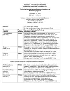 NATIONAL TOXICOLOGY PROGRAM