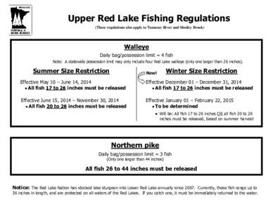 Fishing Regulation Reminders for Upper Red Lake