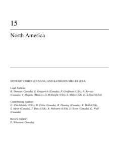 15 North America STEWART COHEN (CANADA) AND KATHLEEN MILLER (USA) Lead Authors: K. Duncan (Canada), E. Gregorich (Canada), P. Groffman (USA), P. Kovacs